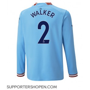 Manchester City Kyle Walker #2 Hemma Matchtröja 2022-23 Långärmad